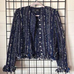 Vintage Estelle Gracer Fiber Artist Art-to-Wear Handwoven Cardigan Jacket Knit